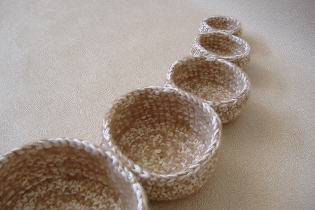 Crochet Flat Bottom Nesting Bowls