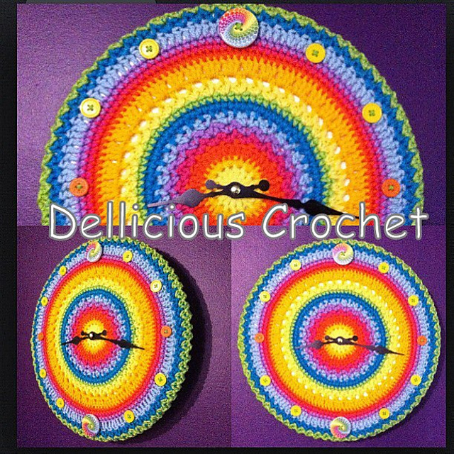 Tick tock crochet yarn clock
