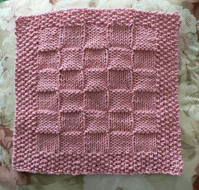 Checkerboard Dishcloth (with seed stitch border)
