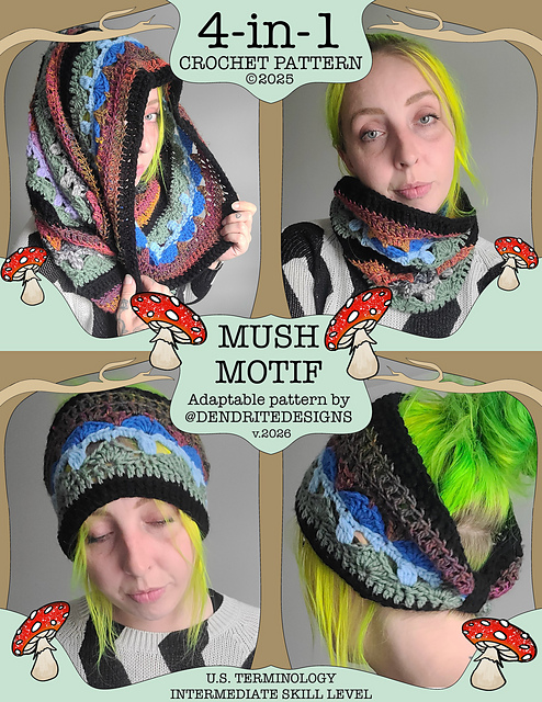4-in-1 Mushroom Motif
