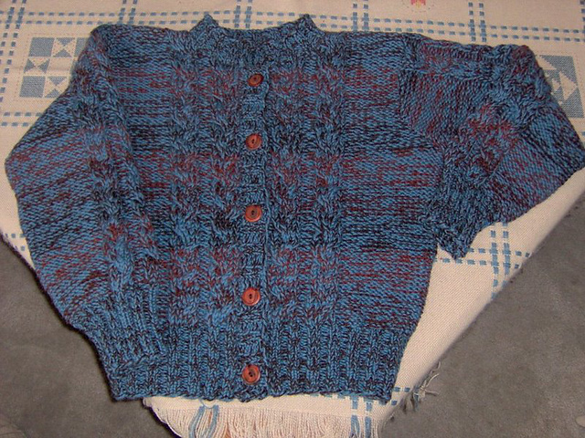 Cabled Cardigan and Hat