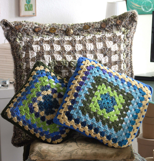 A Bevvy of Granny Square Pillow Covers