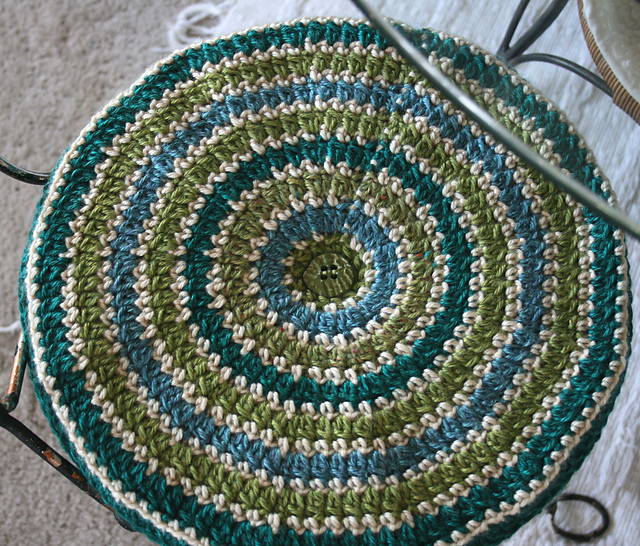 The Bleu and Green of It Seat Cushion