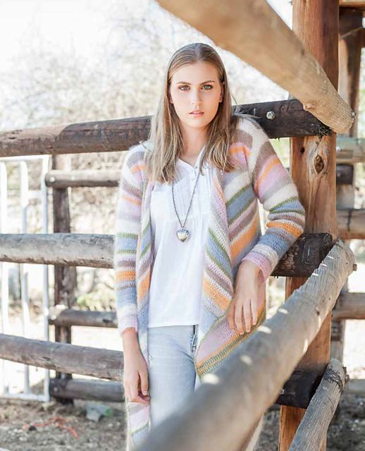 Striped Waterfall Cardigan