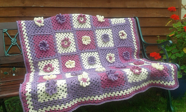Flower Power Granny Square Afghan