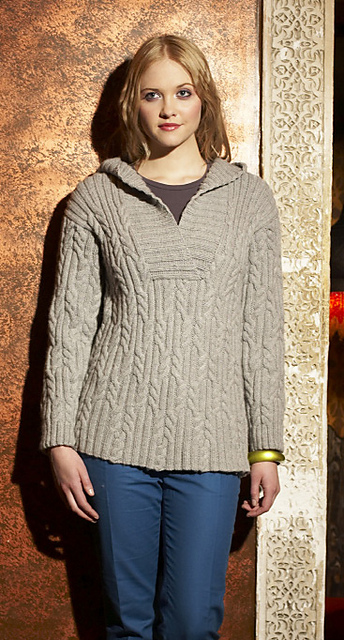 Hooded Cabled Tunic FZ07