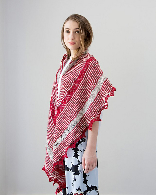 DB027 - Striped Crescent Shawl