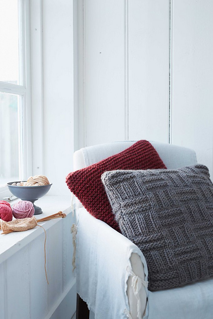 DB057 - Basket Weave & Garter Stitch Cushions