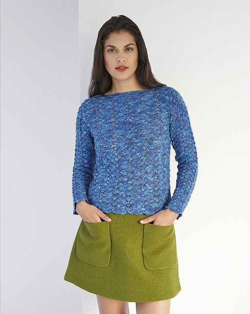 DB126 - Slash Neck Lace Sweater