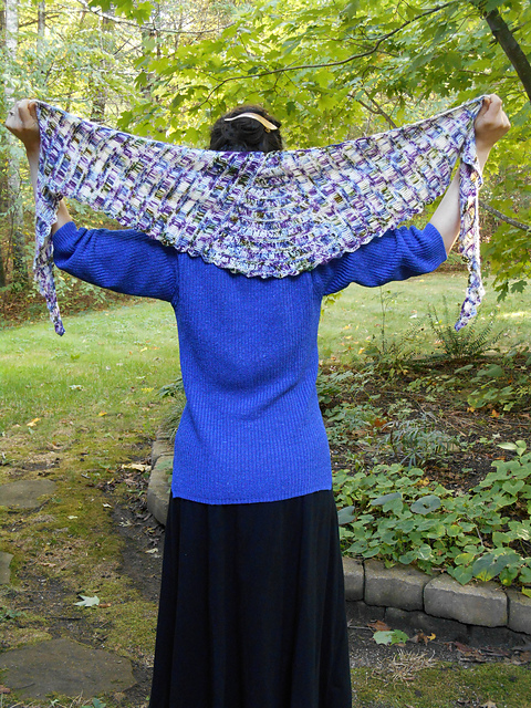 Drop Stitch Crescent Shawl
