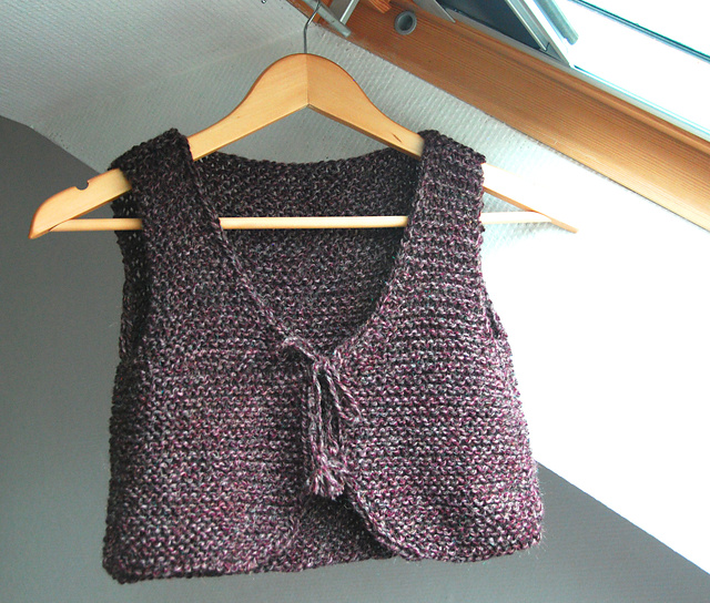 gilet sans manche au point mousse