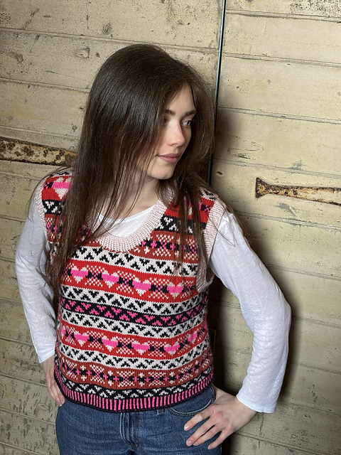 Love Hearts Fair Isle Vest