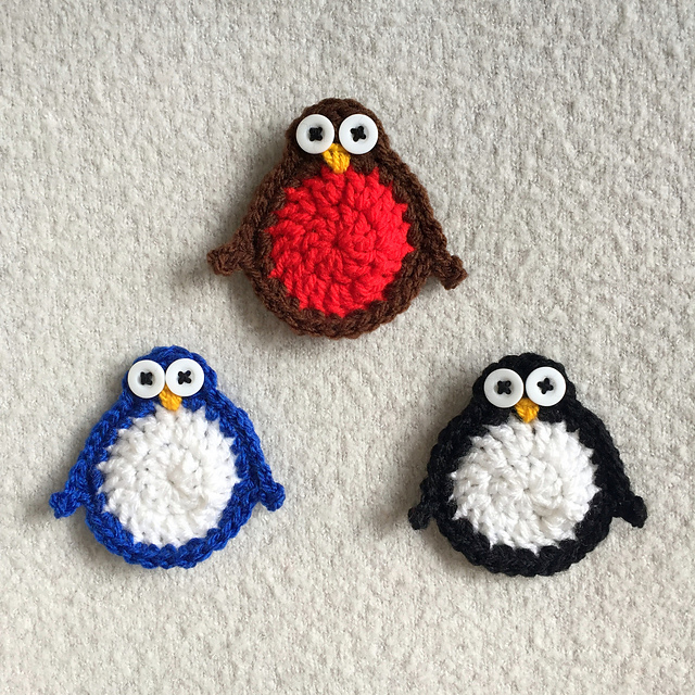Robin or Penguin Crochet Applique