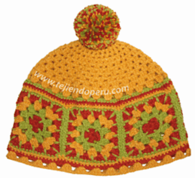 Gorro con pastillas cuadradas