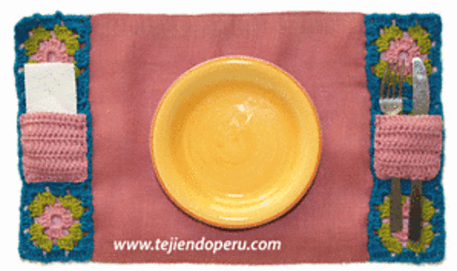 Individual con bordes de pastillas cuadradas
