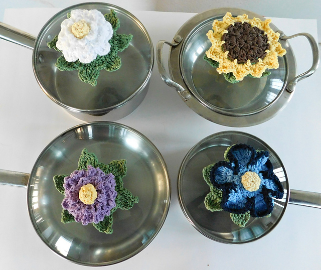 Floral Hot Lid Knob Cozies