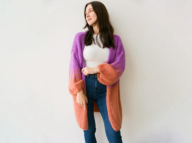 Strickjacke mit Farbverlauf