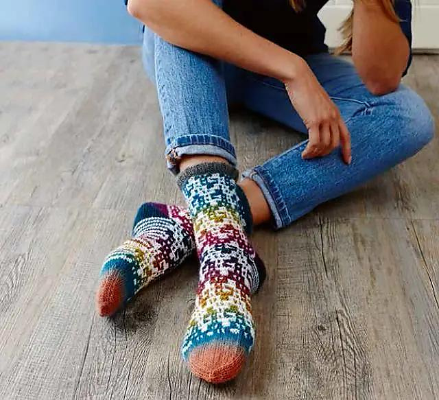 Regenbogenbunt Socken