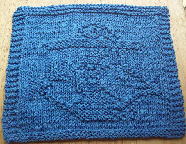 Naval Anchor Knit Dishcloth 