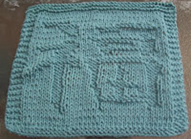 Chinese "Fortune" Knit Dishcloth