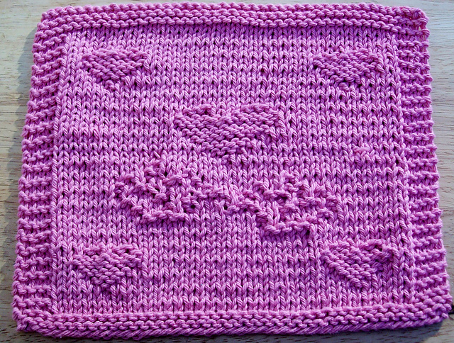 More Love Birds Knit Dishcloth Pattern