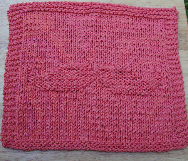 Mustache Knit Dishcloth Pattern 