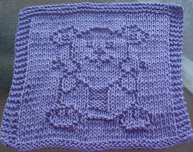 Bear Knitting Dishcloth 