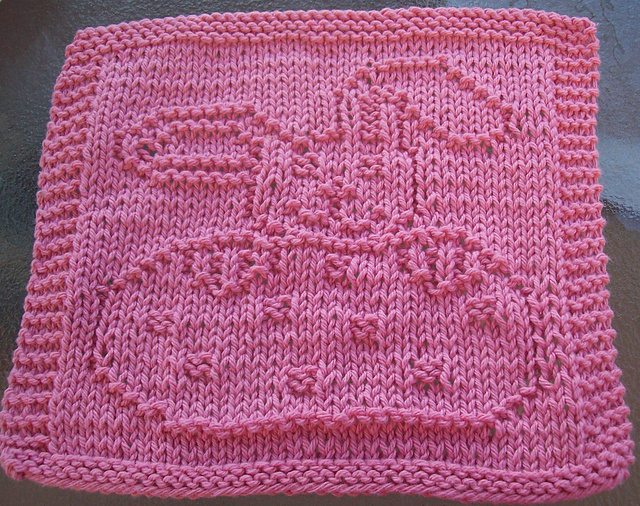 Bunny with Egg Dishcloth 