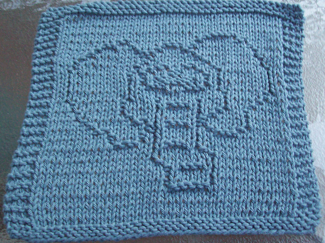 Elelphant Face Knit Dishcloth 