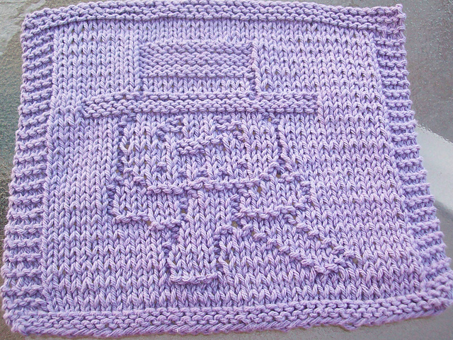 Snowman with Scarf Knit Dishcloth 