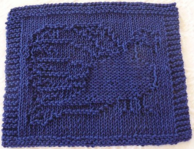 Peacock Knit Dishcloth
