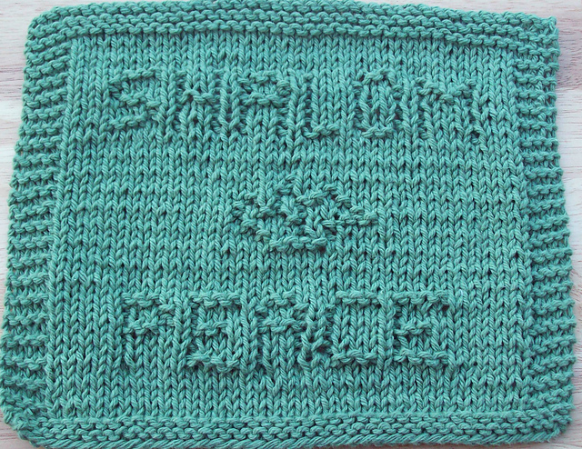 Shalom / Peace Knit Dishcloth 