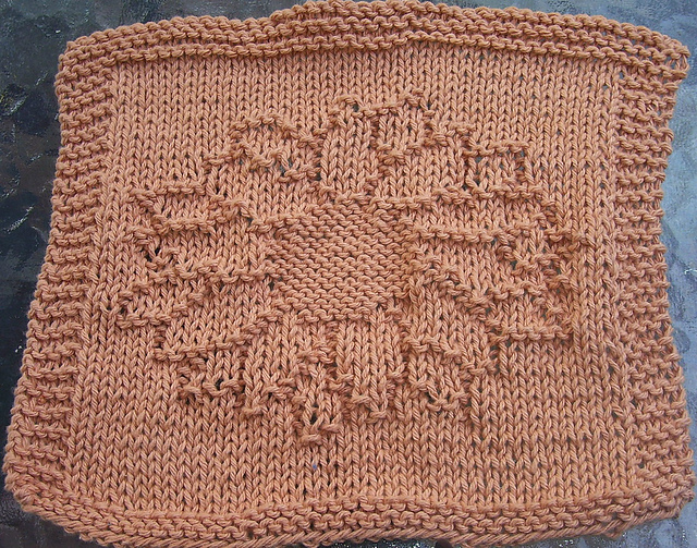 Sunflower Knit Dishcloth