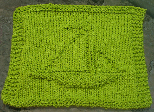 Sailboat Dishcloth 