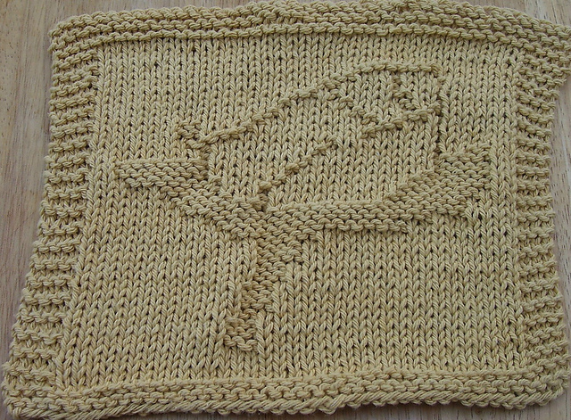 Rose Bud Knit Dishcloth Pattern