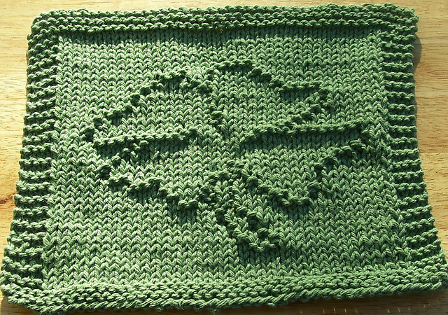 Four Leaf Clover Knit Dishcloth