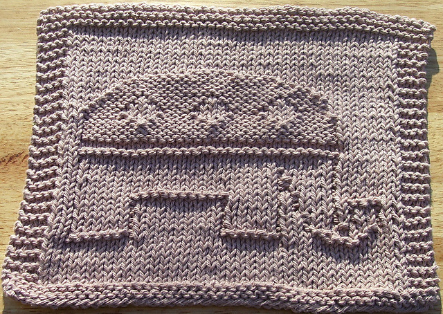 Republican Elephant Knit Dishcloth