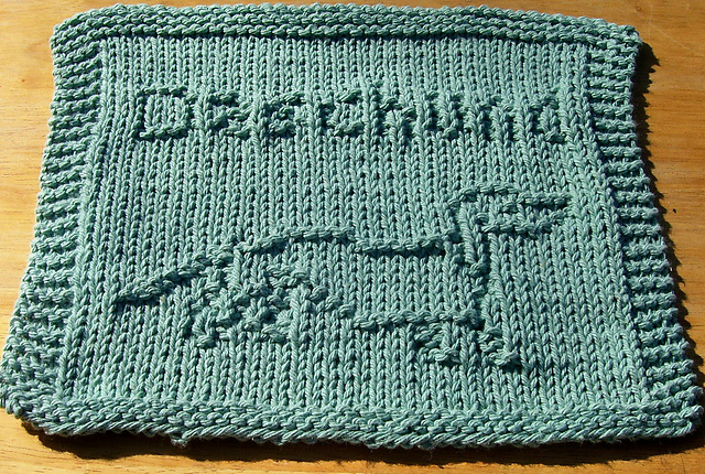 Daschund Knit Dishcloth 