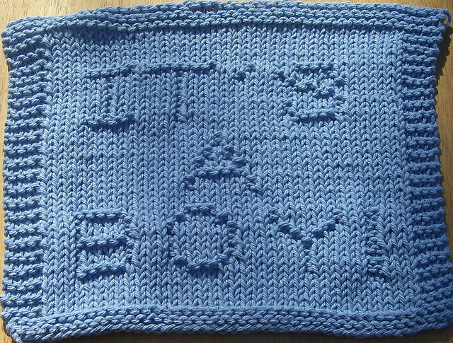 It's A Boy!  Knit Dishcloth
