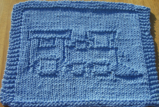 Train Knit Dishcloth