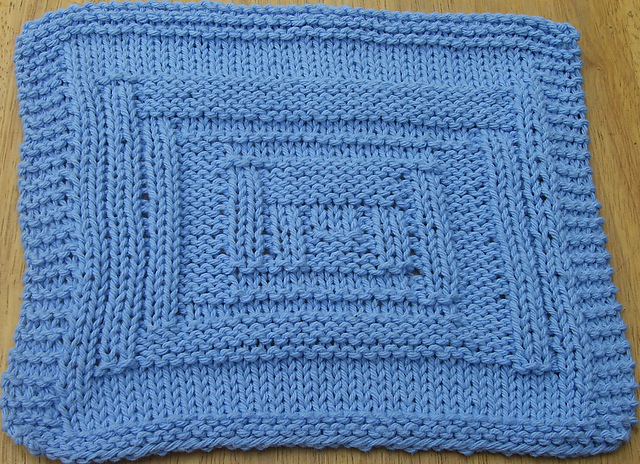 Log Cabin Quilt Block Knit Dishcloth