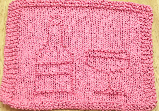 Wine Knit Dishcloth 