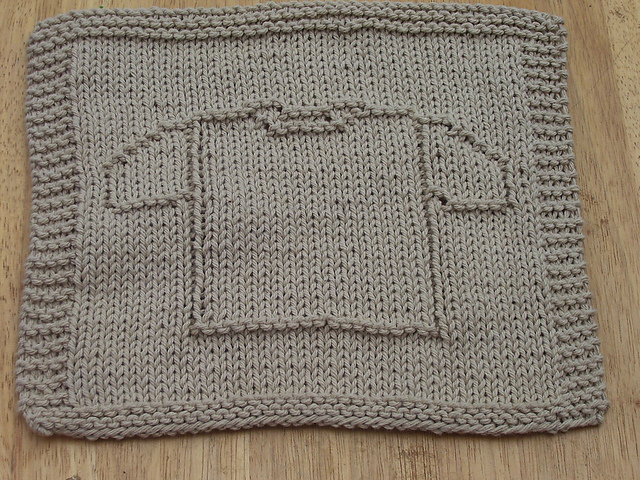Plain T-shirt  Knit Dishcloth 