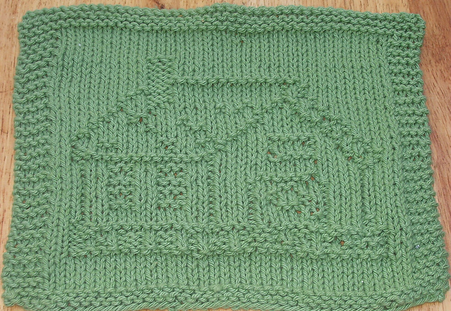 Gingerbread House Knit Dishcloth