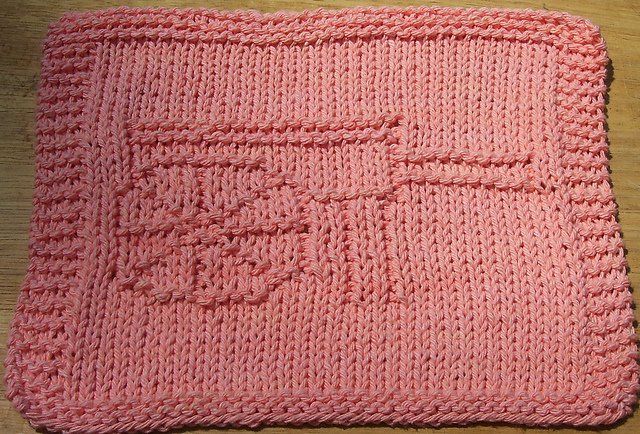 Hand Cart Knit Dishcloth