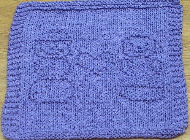 Snowman Love Knit Dishcloth