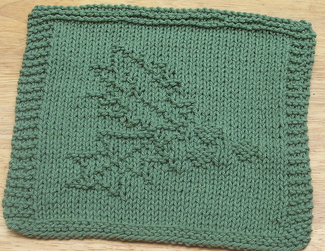 Holly with Berries Knit Dishcloth