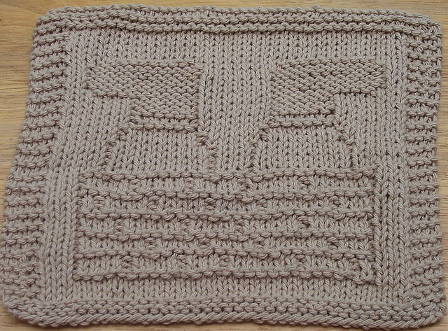 Santa in the Chimney Knit Dishcloth