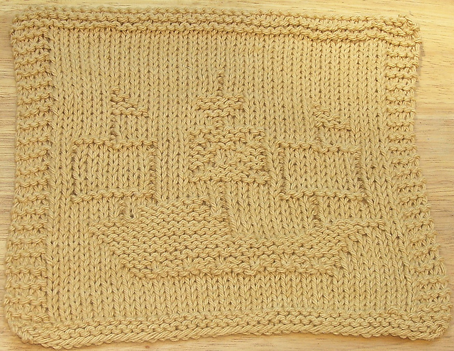 Pirate Ship Dishcloth
