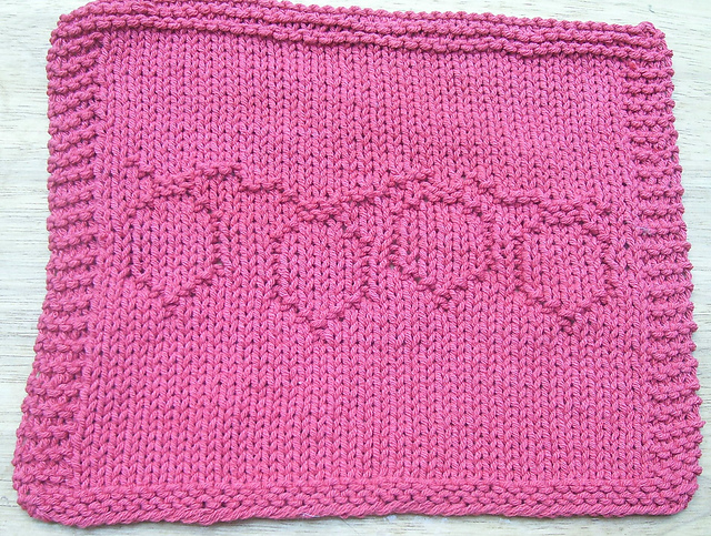 String of Lights Knit Dishcloth